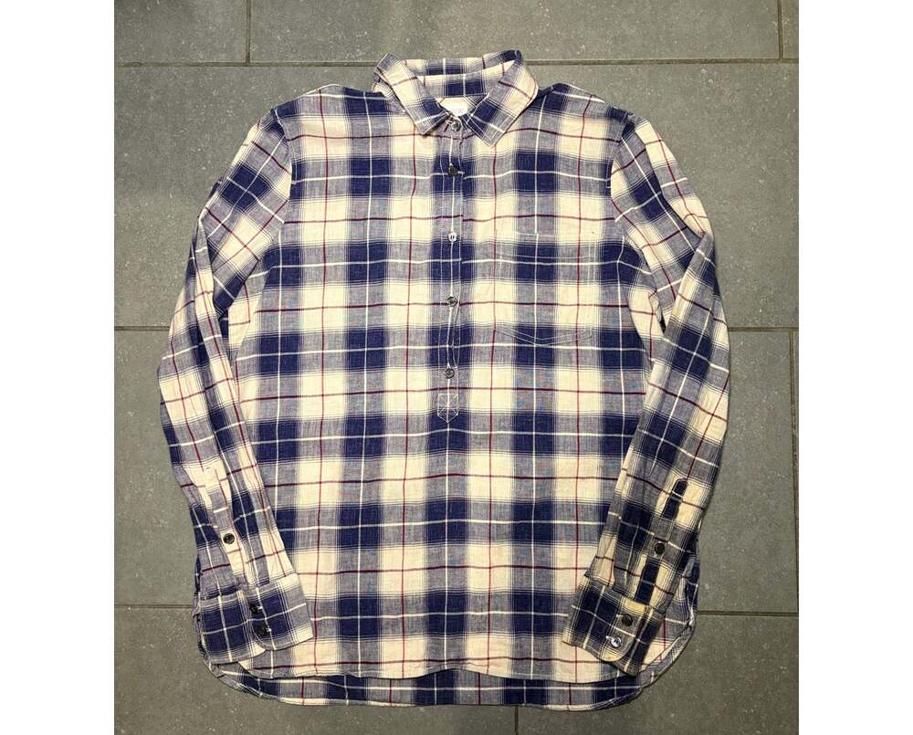 J.Crew Women's Flannel Popover Shirt M Boy Fit 100% Cotton Plaid GUC